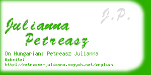 julianna petreasz business card